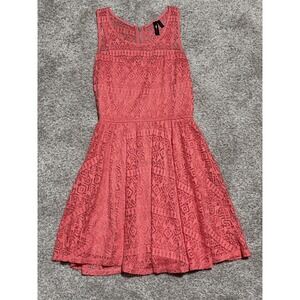 Want and Need Dress - Womens XS - Bright Hot Pink - Lace Mini Short